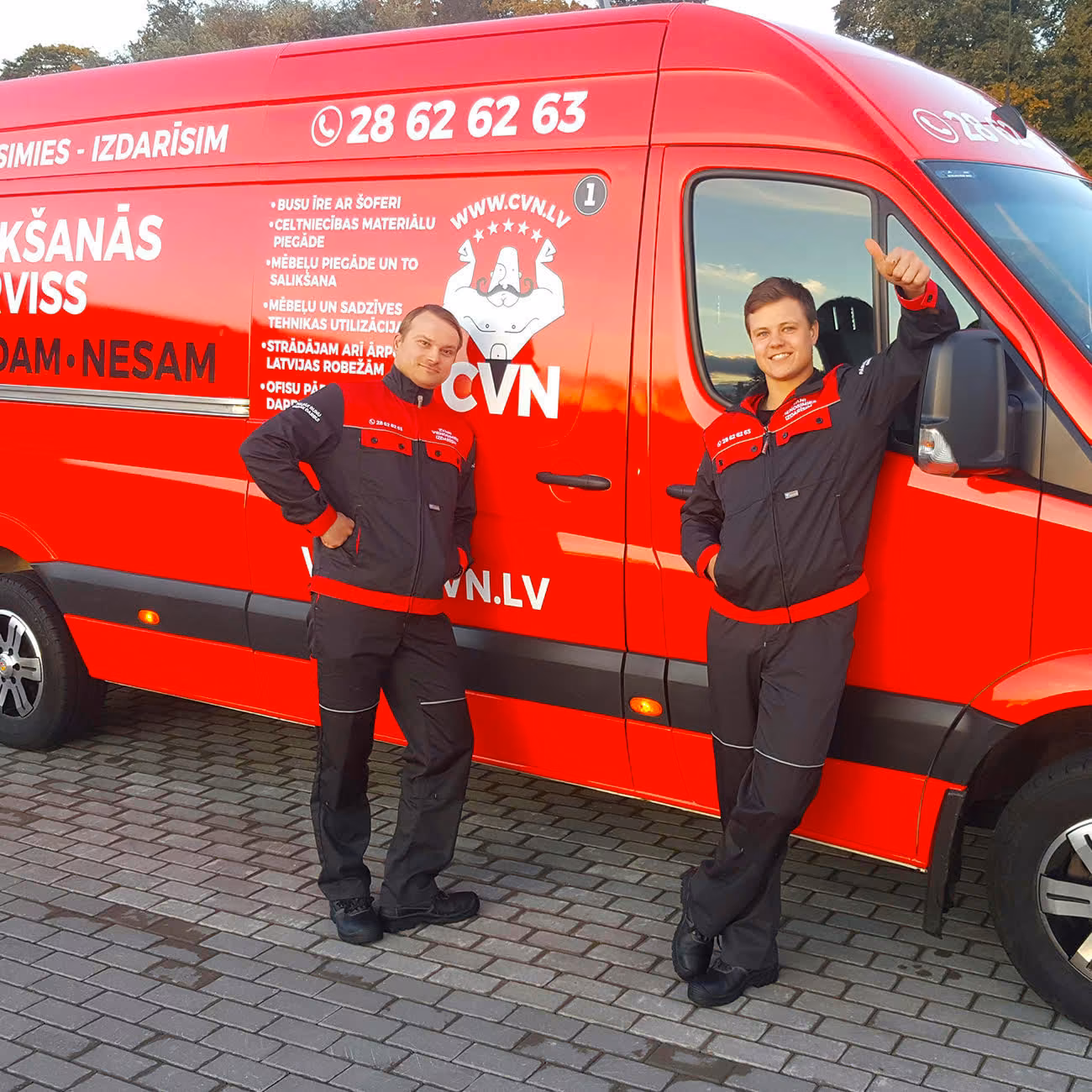 CVN movers by the van