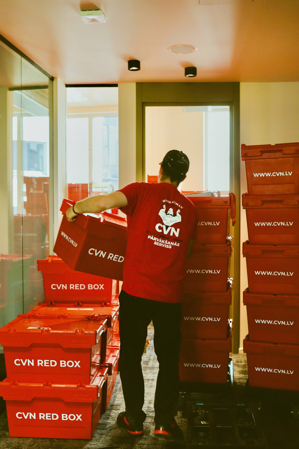 CVN Red Box plastic moving crates